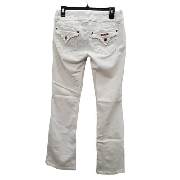 Hudson Women's White Denim Low Rise Flap Pocket Flare Leg Jeans USA Made Size 28 - Picture 8 of 9